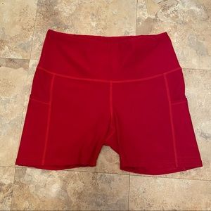 NWOT Red Tesla Athletic Shorts - With Pockets!